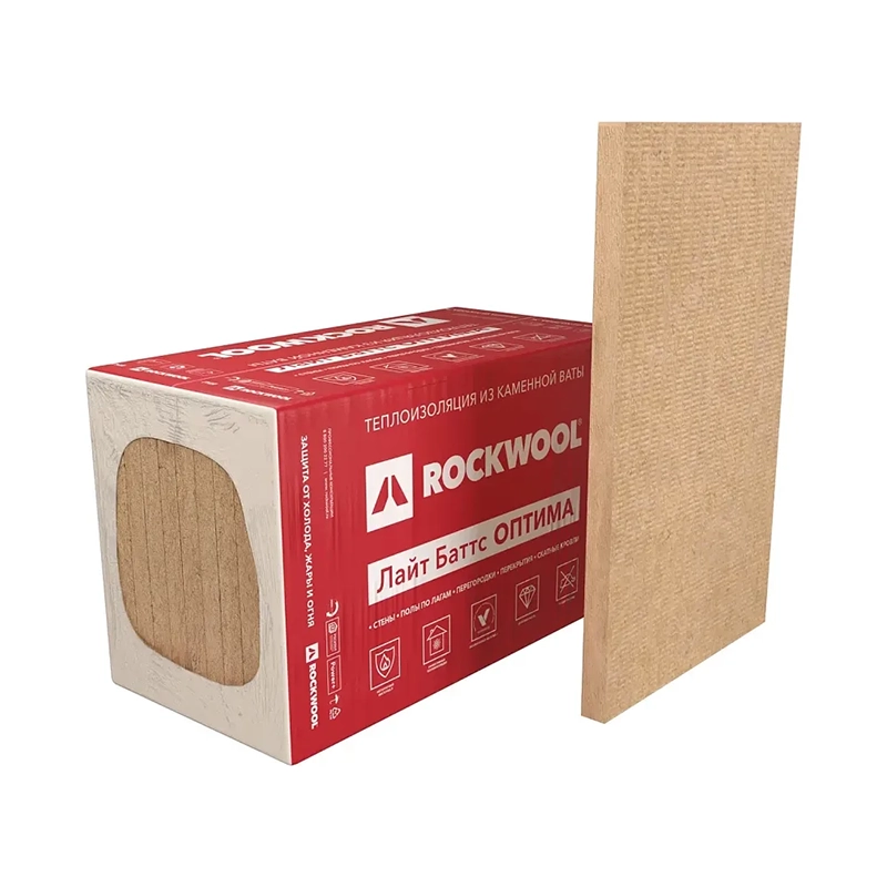 Rockwool Лайт Баттс  50х600х1000-10шт/уп (1уп=0,3м3=6,0м2)