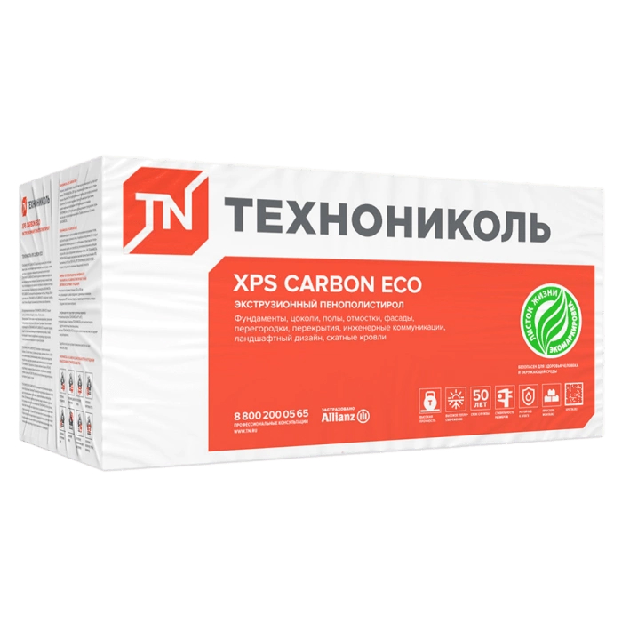 ТН XPS Carbon ECO  50х580х1180мм L - 8шт/уп (1уп=0,274м3=5,4752м2)