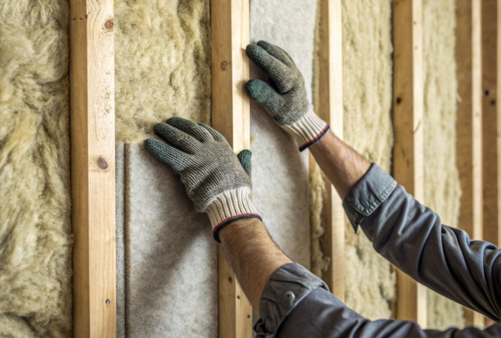 Монтаж утеплителя Rockwool КАРКАС Баттс